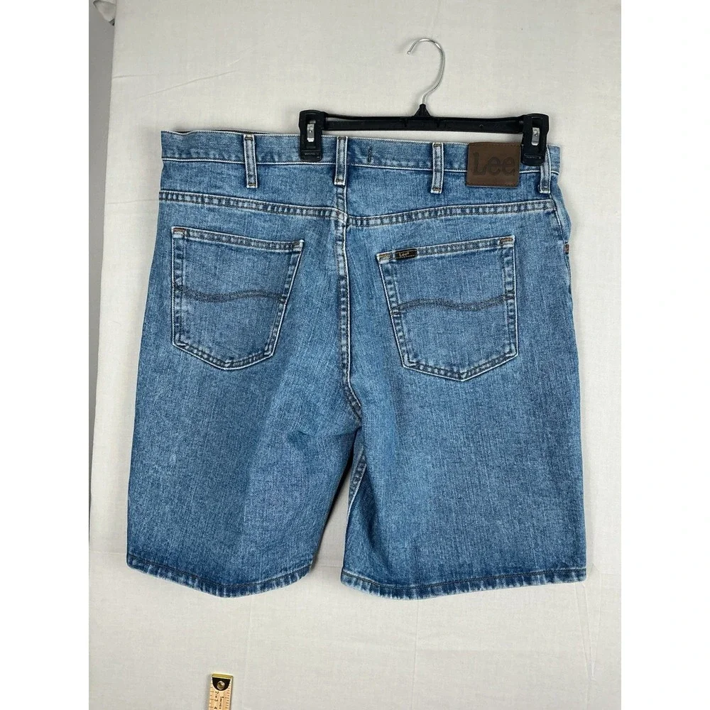 Lee Y2K Denim Shorts Mens 38 Blue Regular Fit Made In Mexico Bermuda
